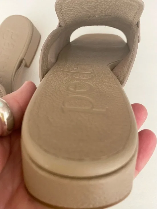 Pedro Garcia Enna Taupe Leather Slide Mules with Wooden Chain size 37.5 - Picture 7 of 11